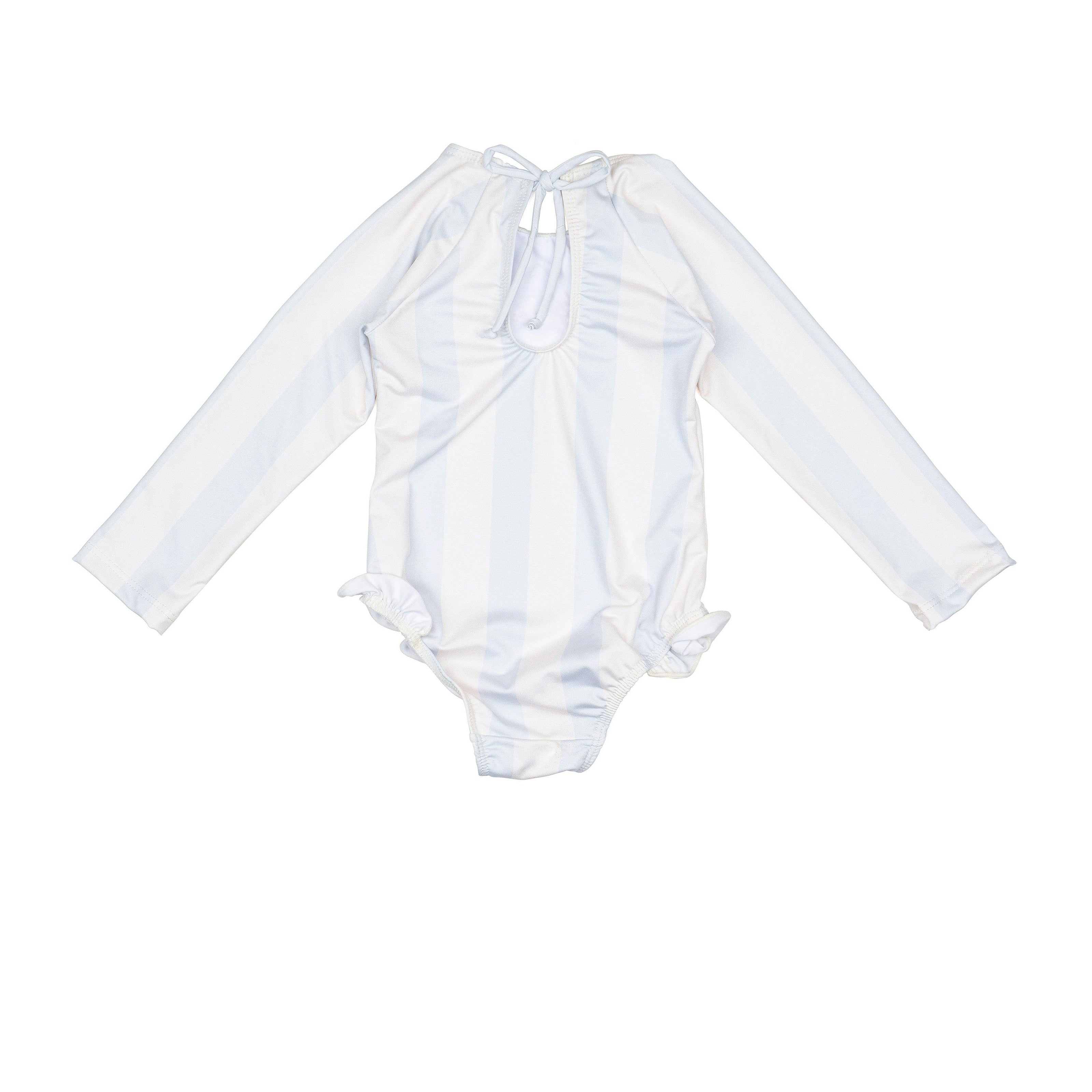 L/S Cherry Swimsuit in Blue Striple