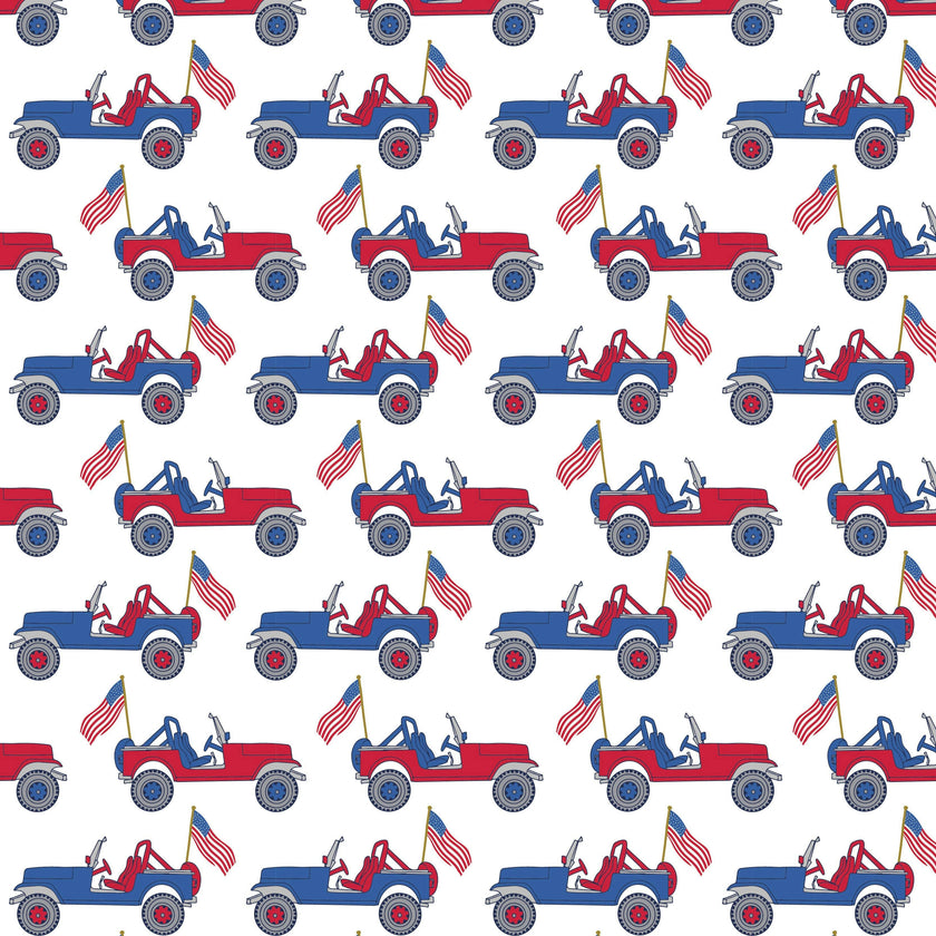 Charles Boys' Short Set - Patriotic Jeeps