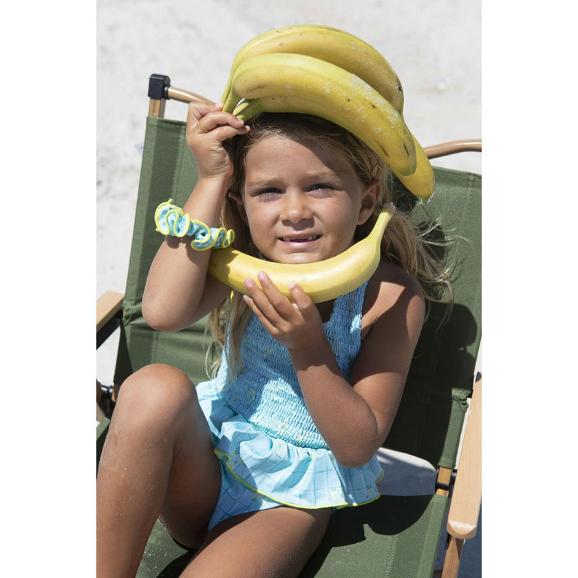 Water garden smocked swimsuit