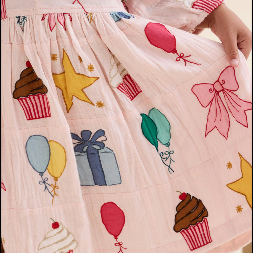 Girls Jessa Dress - Birthday Embroidery