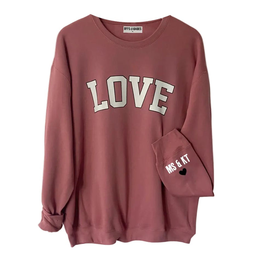 Love Personalized Love on the Cuff Sweatshirt, Antique