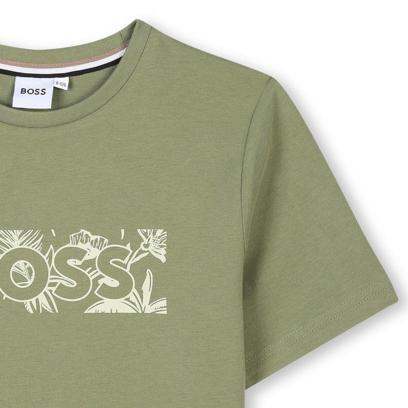 Olive Green Leaf Logo T-Shirt