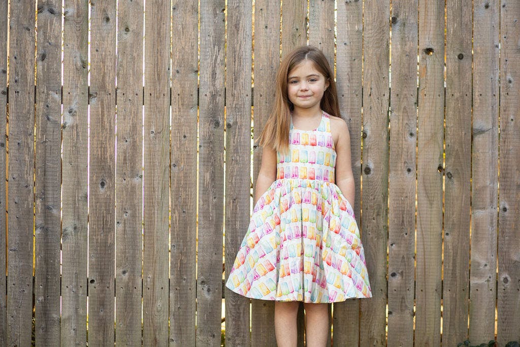 Cross Back Dress in Popsicles