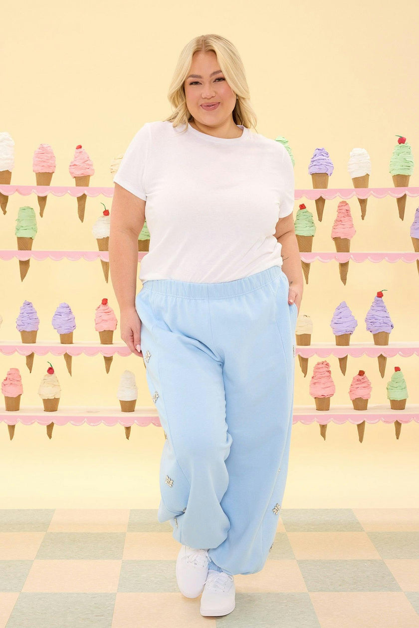 Casey Jogger Sweatpants in Light Blue