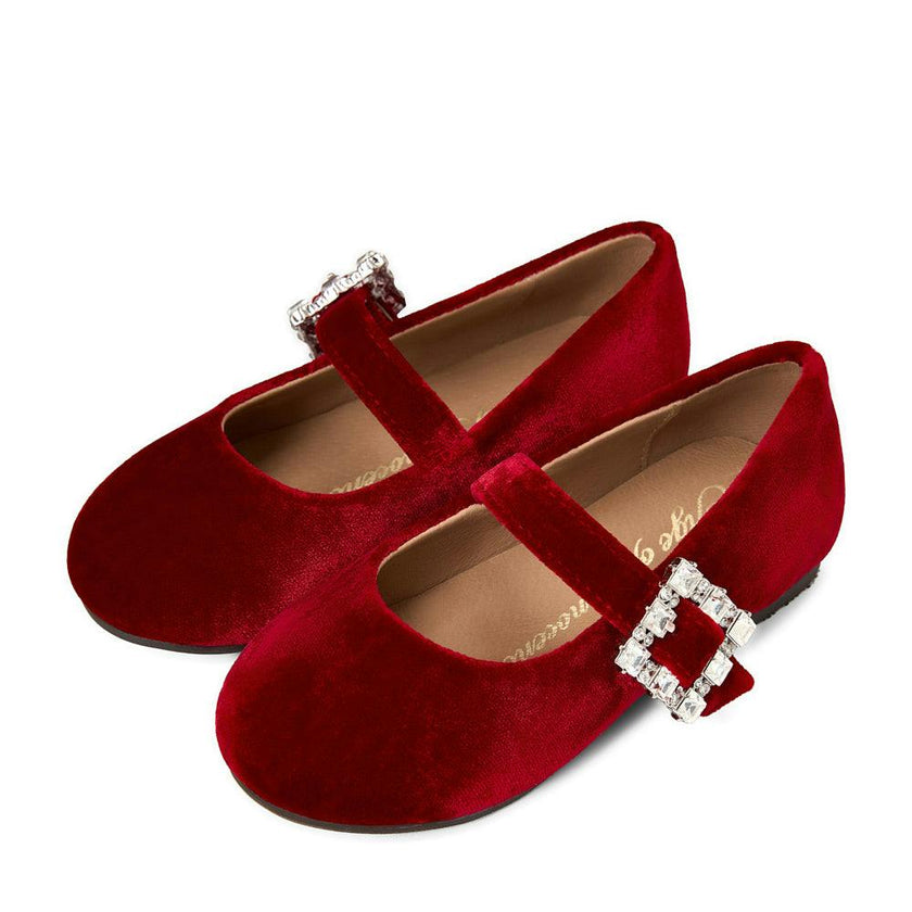 Amanda Velvet Wide Strap Square Buckle Mary Jane Shoes