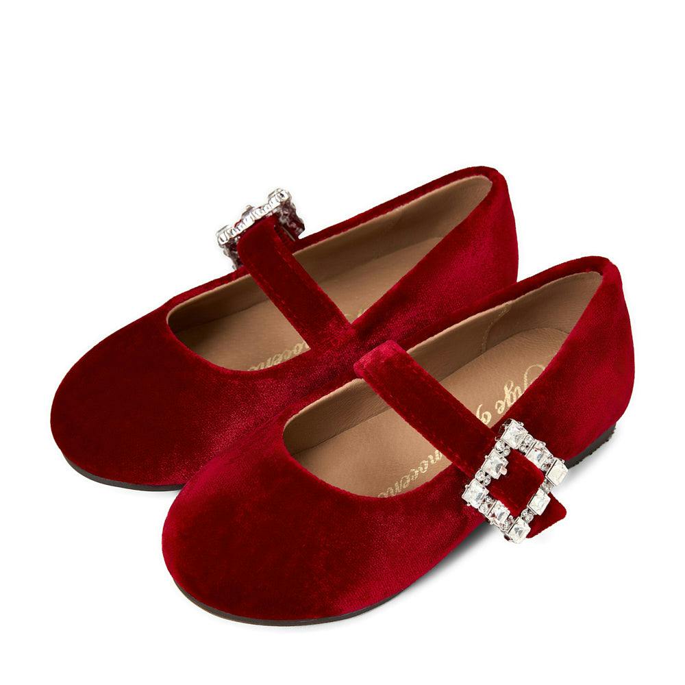 Amanda Velvet Wide Strap Square Buckle Mary Jane Shoes