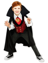Boys' Vintage Vampire Costume with Light Up Necklace
