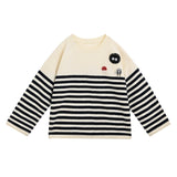Cream Striped Character Sweater