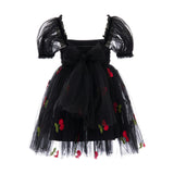 Black Elysande Cherry Tulle Dress