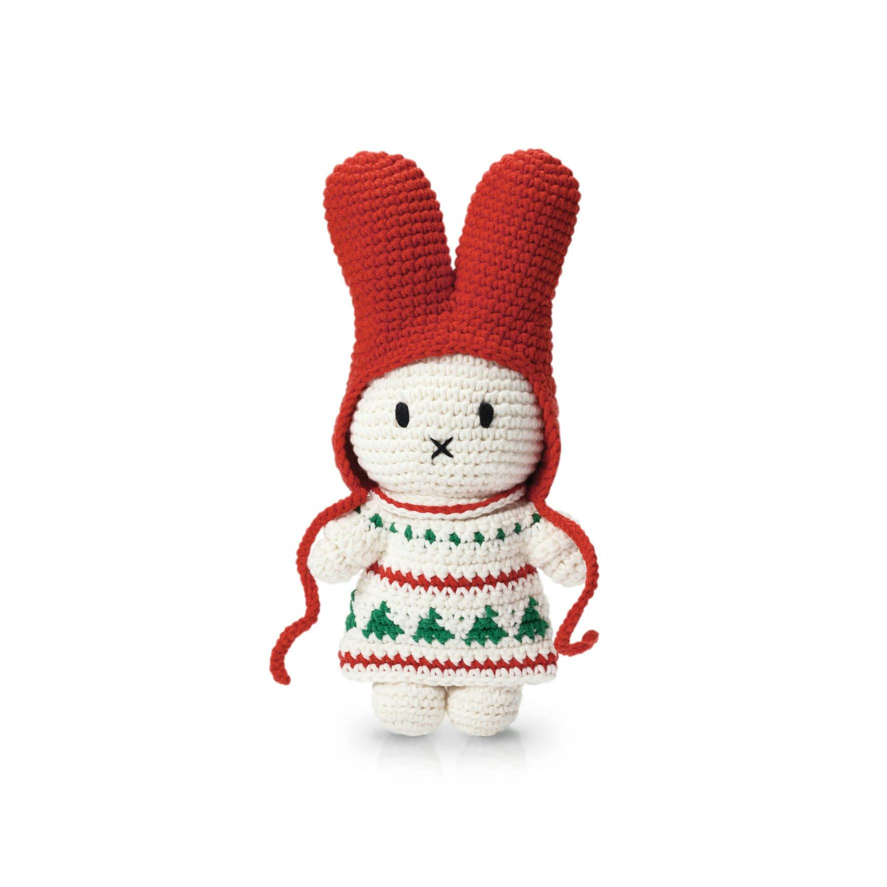 Miffy in Christmas Crochet Dress