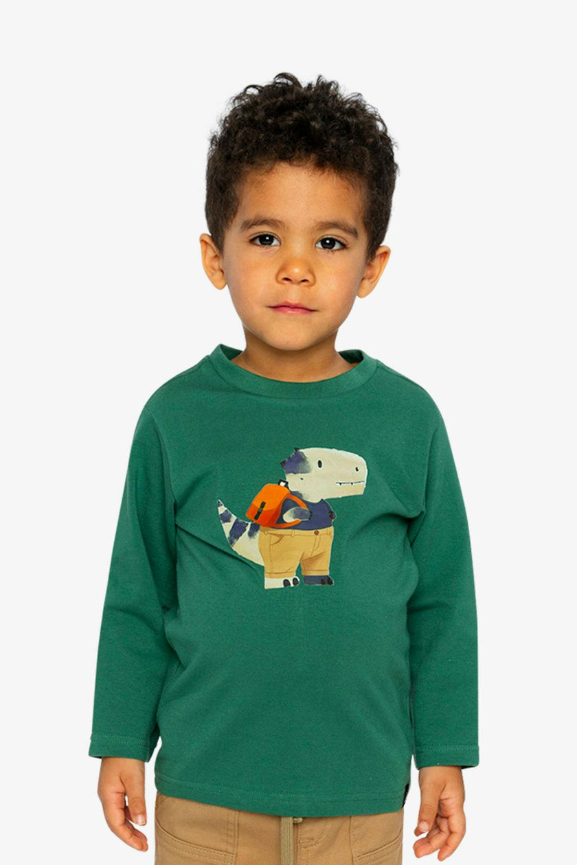 Long Sleeve Organic Cotton T-Shirt Green
