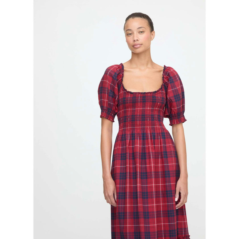 The Louisa Nap Dress - Cherry Tartan