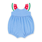 Seersucker Swimsuit With Watermelon