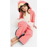 Flamingdo Adjustable Hood Waterproof Zipper Snowsuit, Pink