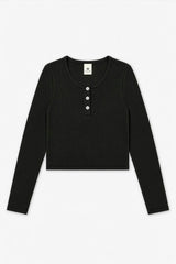 Ultra-Soft Rib Long Sleeve Fitted Henley