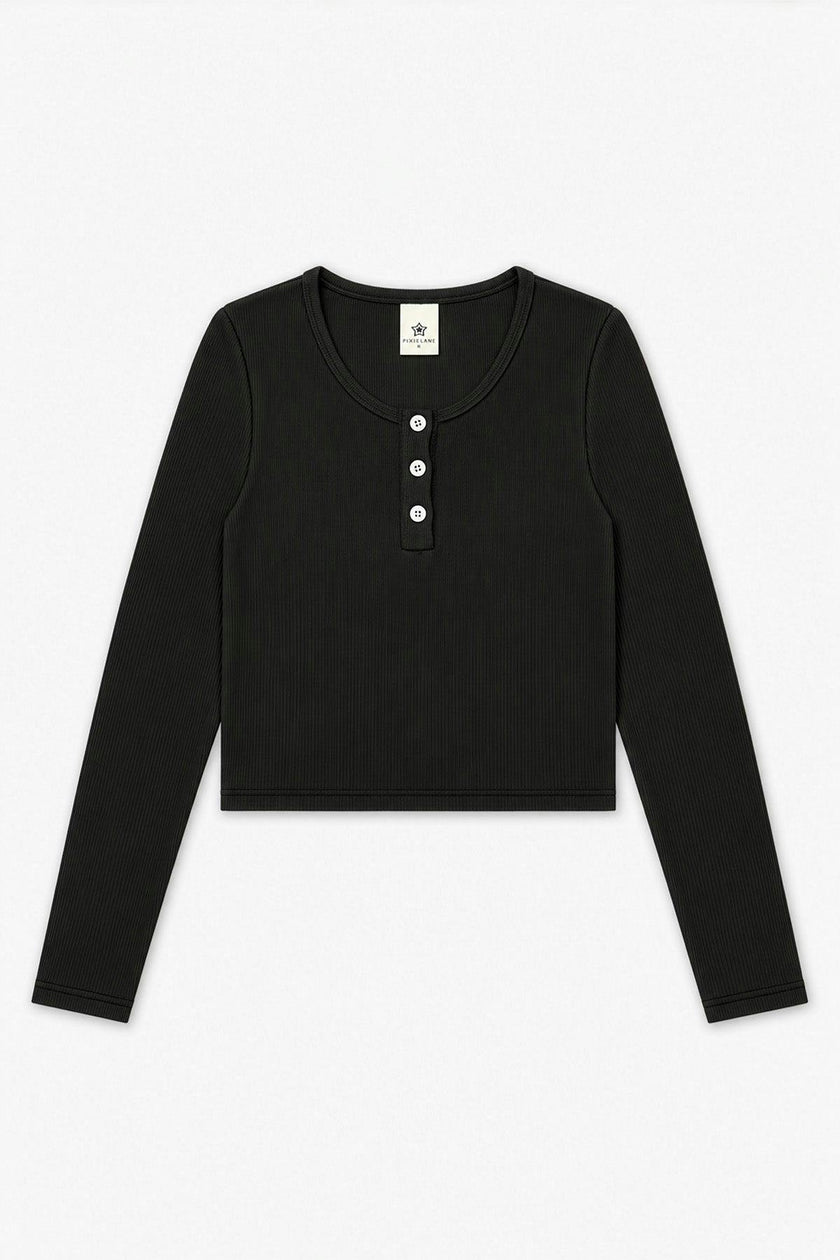 Ultra-Soft Rib Long Sleeve Fitted Henley