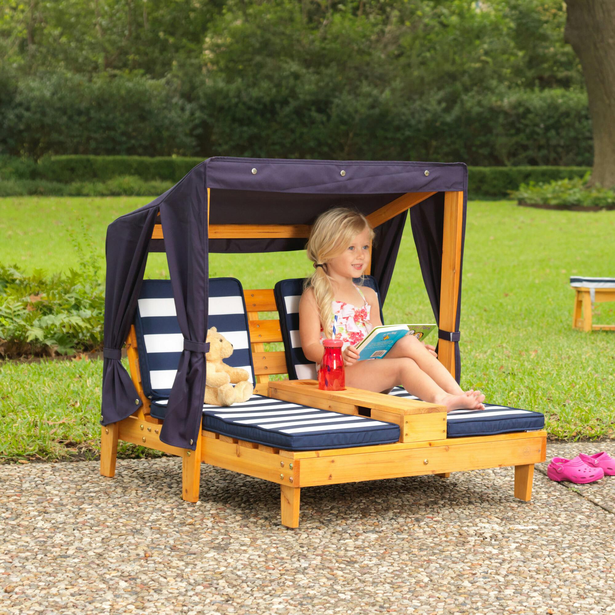Double Chaise Lounge With Cupholders