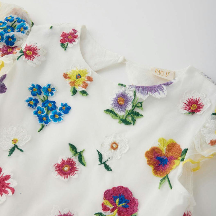 Carly Embroidered Mini Dress