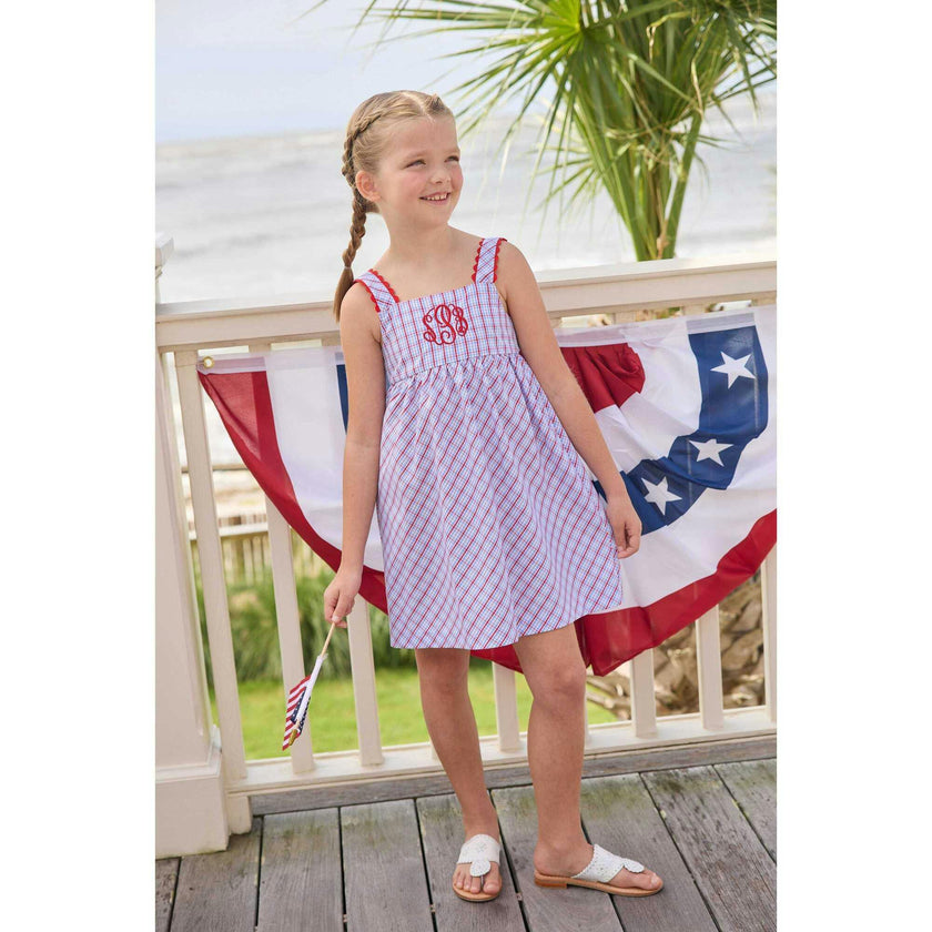 Evie Dress - Patriotic Plaid