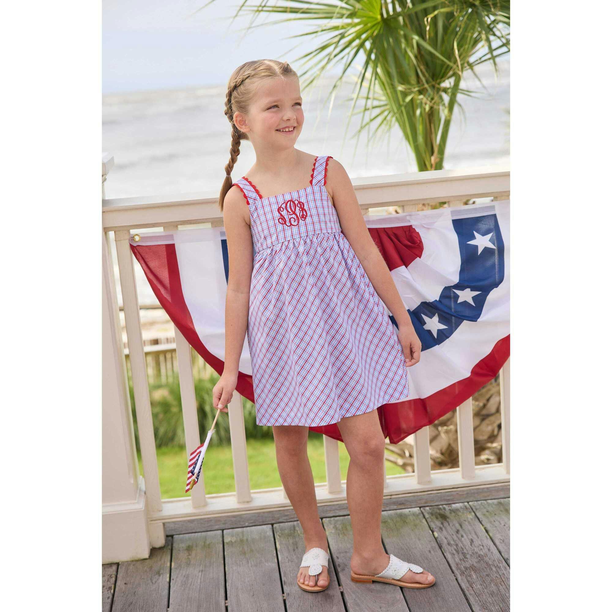 Evie Dress - Patriotic Plaid