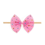 Raspberry Rhinestone Bow Baby Headband