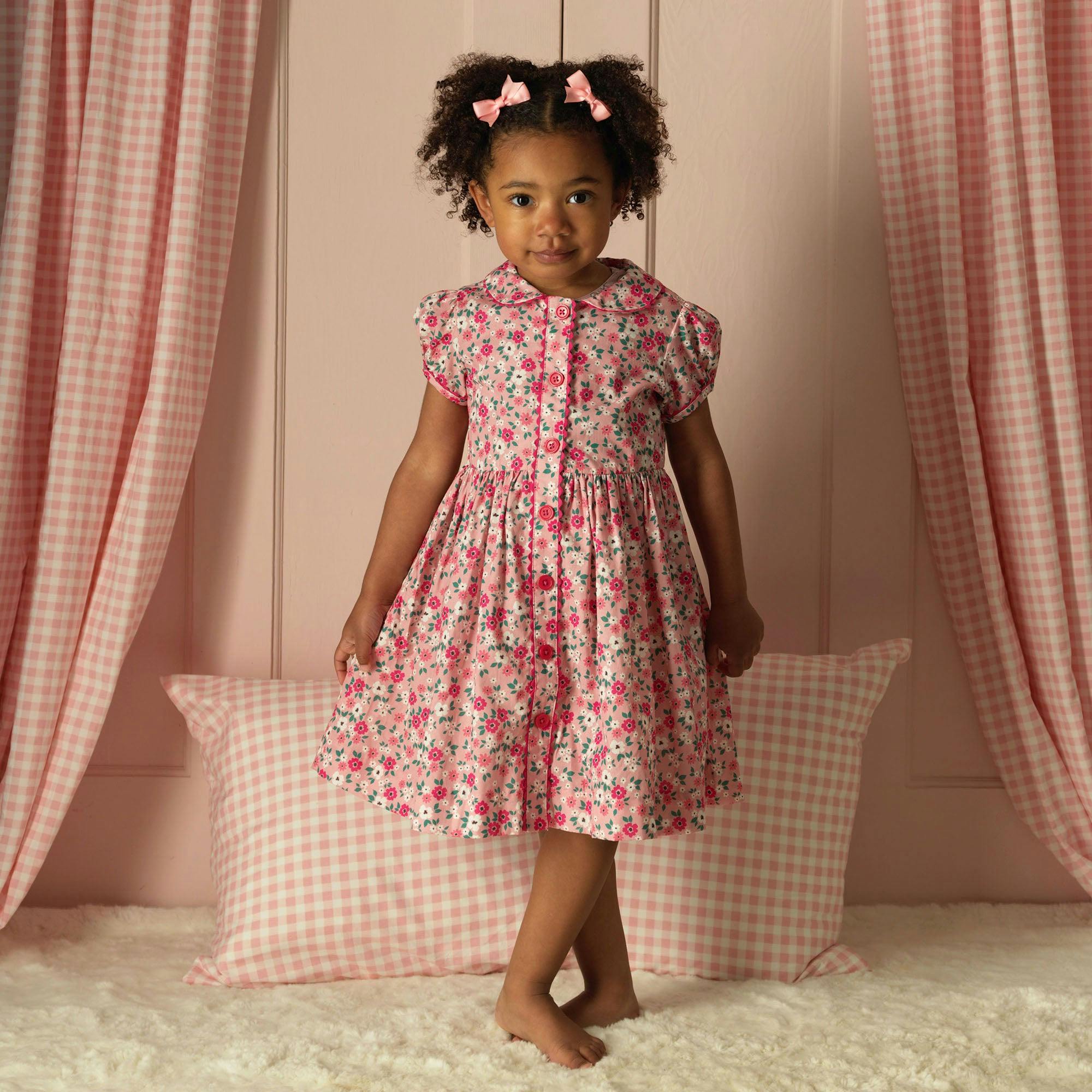 Blossom Flower Button-Front Dress