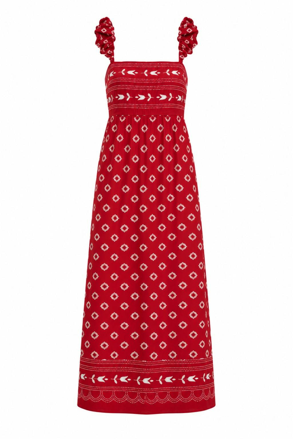 Sylvia Scarlet Bandana Midi Dress