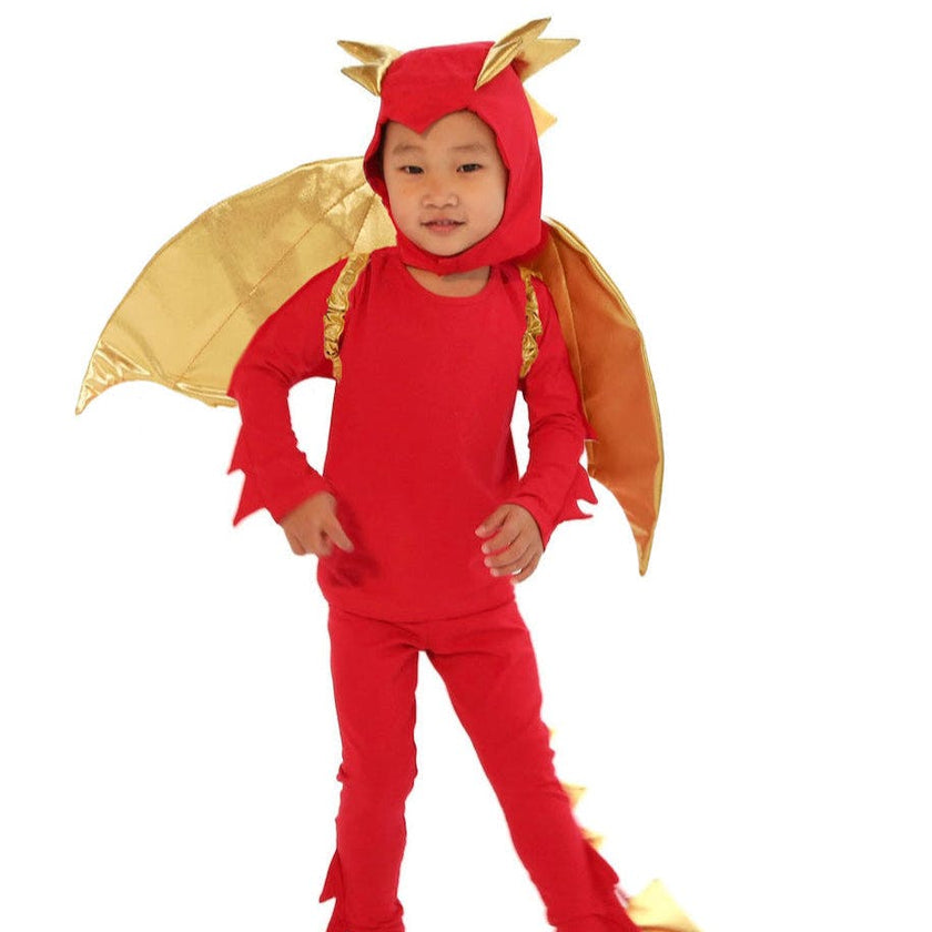 Sunfire Red Dragon with Gold Wings