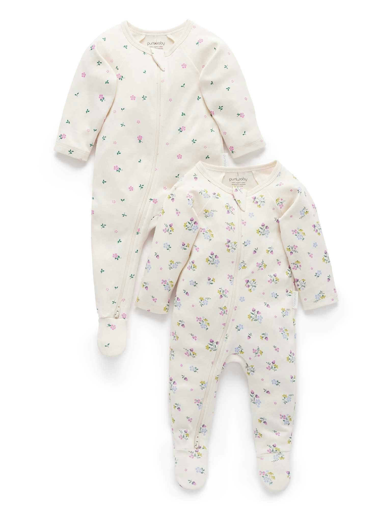 Printed Zip Growsuit Pack Cherry Blossom Print