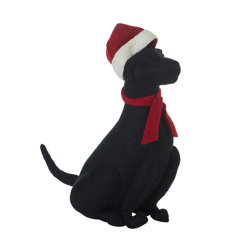 Lab Santa Hat Christmas Tree Topper Hand Felted Wool
