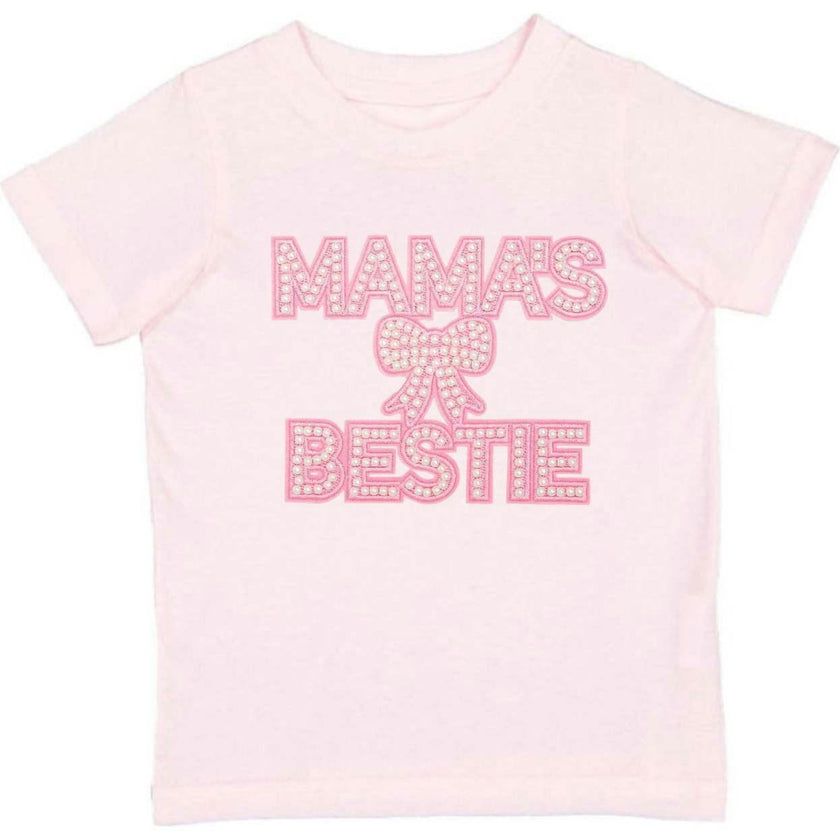 Mama's Bestie Pearl Patch Short Sleeve T-Shirt - Ballet