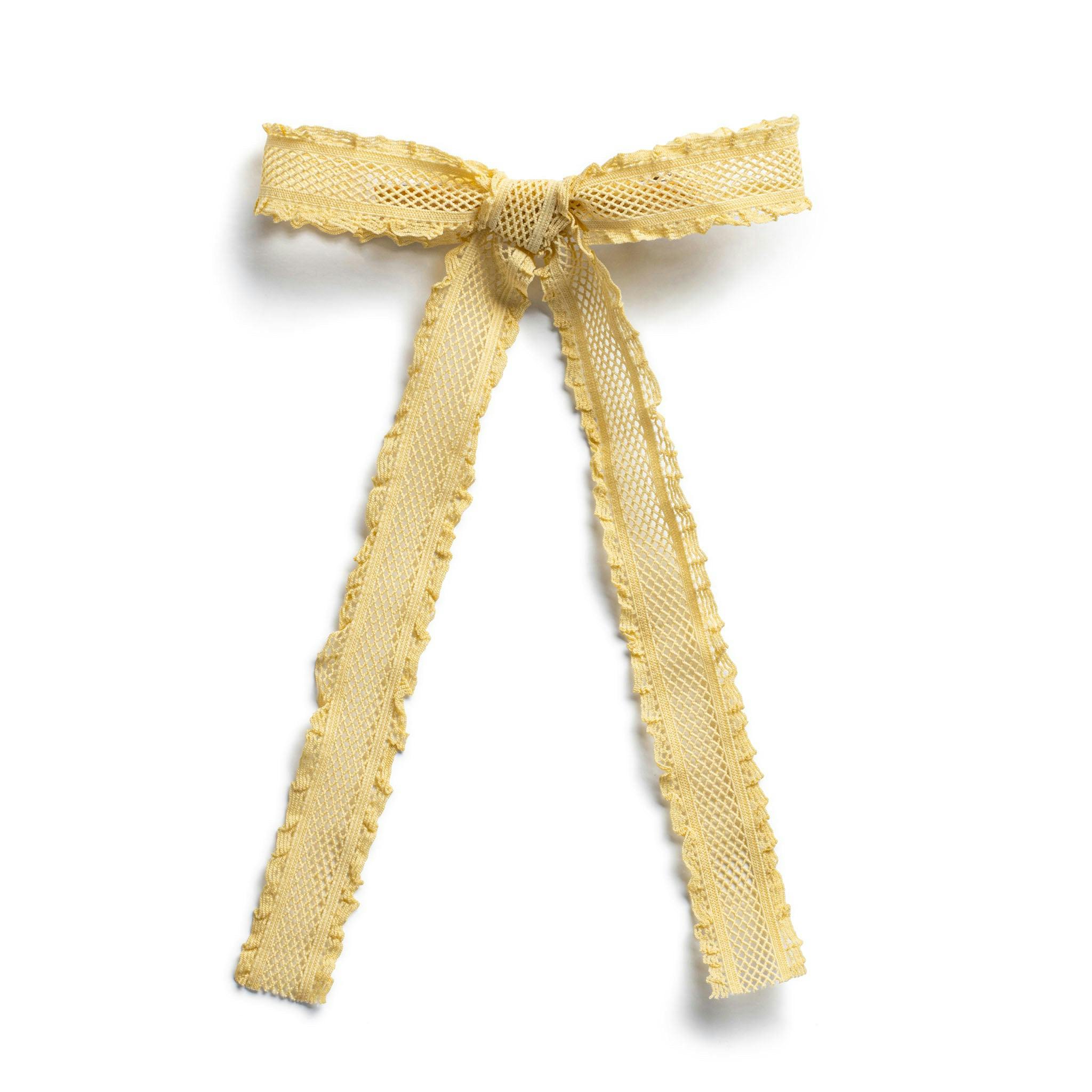 Halo Luxe Mae Lattice Lace Long Tail Clip - Lemon