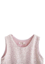 Peach Sequin Feather-Trim Set