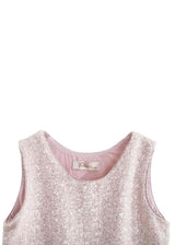 Peach Sequin Feather-Trim Set