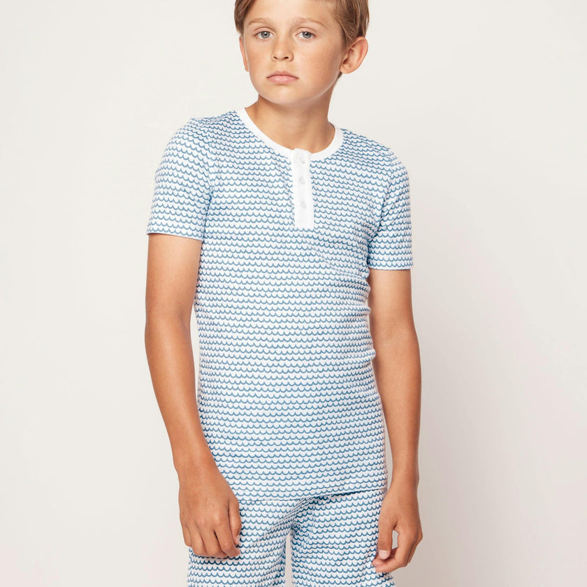 Kid's Pima Snug Fit Pajama Short Set in La Mer
