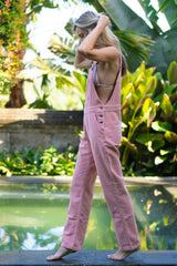 Adult Pink Chunky Cord Overalls