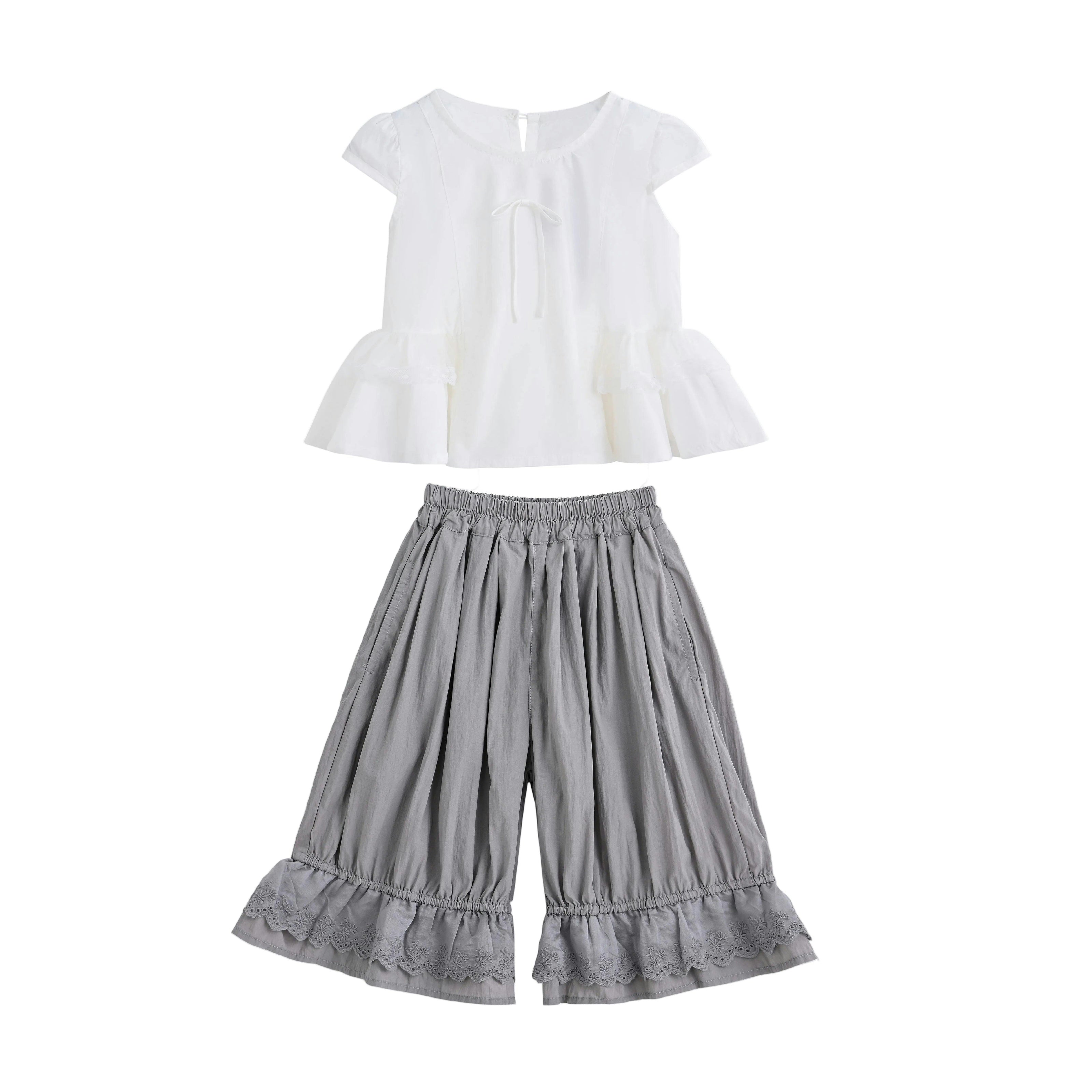 Grey Ruffled Short Set
