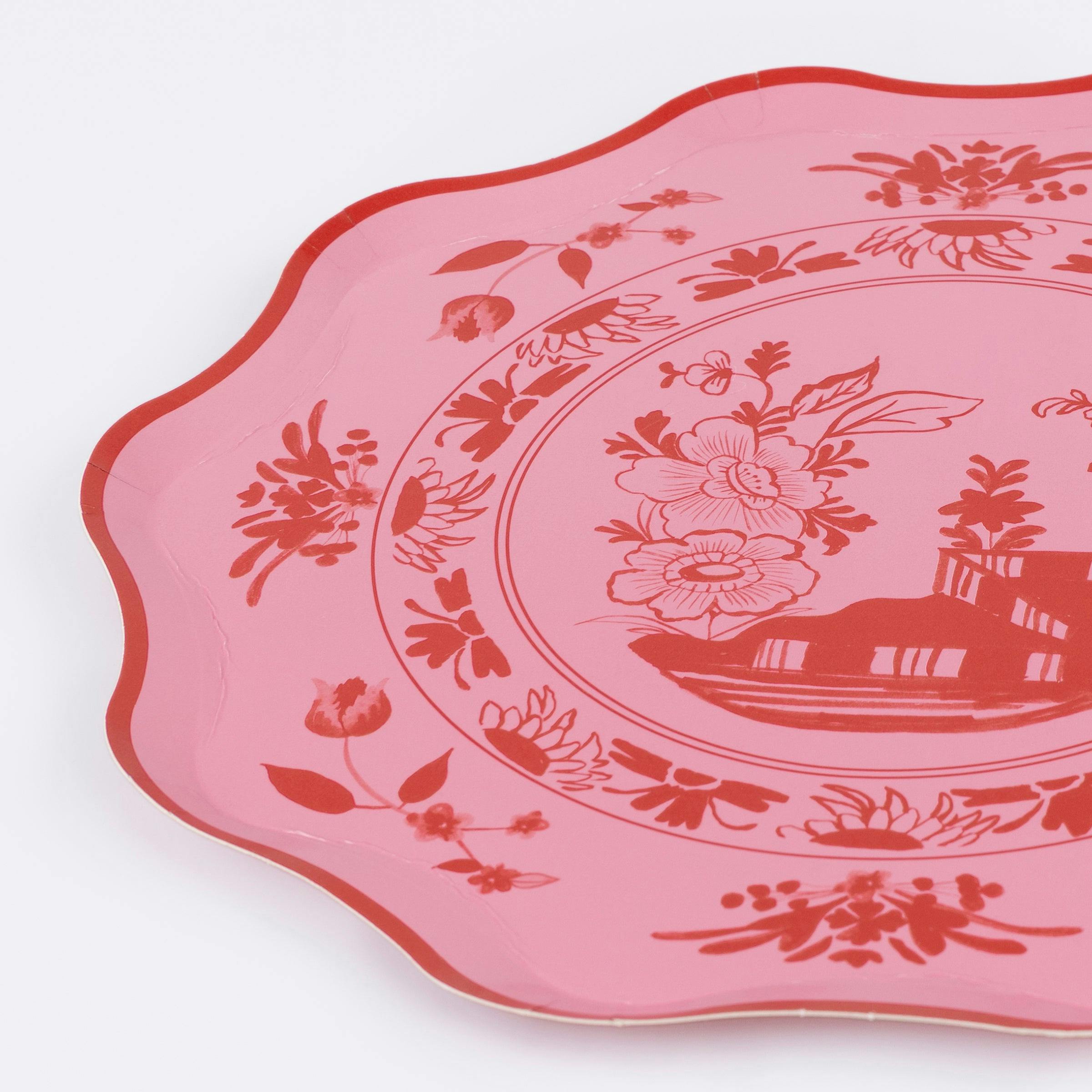 Pink Vintage Botanical Side Plates