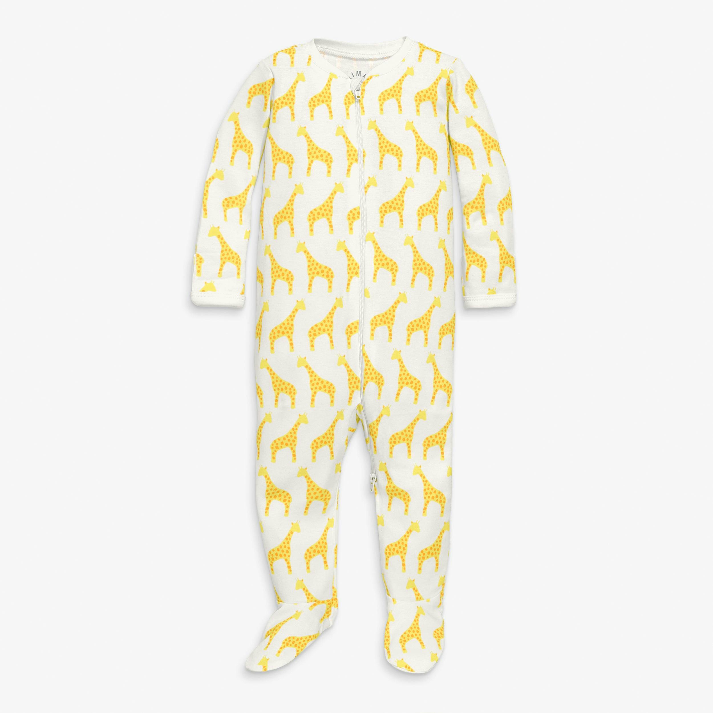Baby organic animal friends zip footie