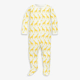 Baby organic animal friends zip footie