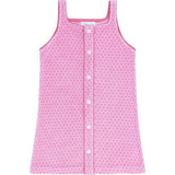 girls blush dot french terry button front dress