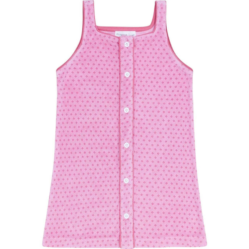 girls blush dot french terry button front dress