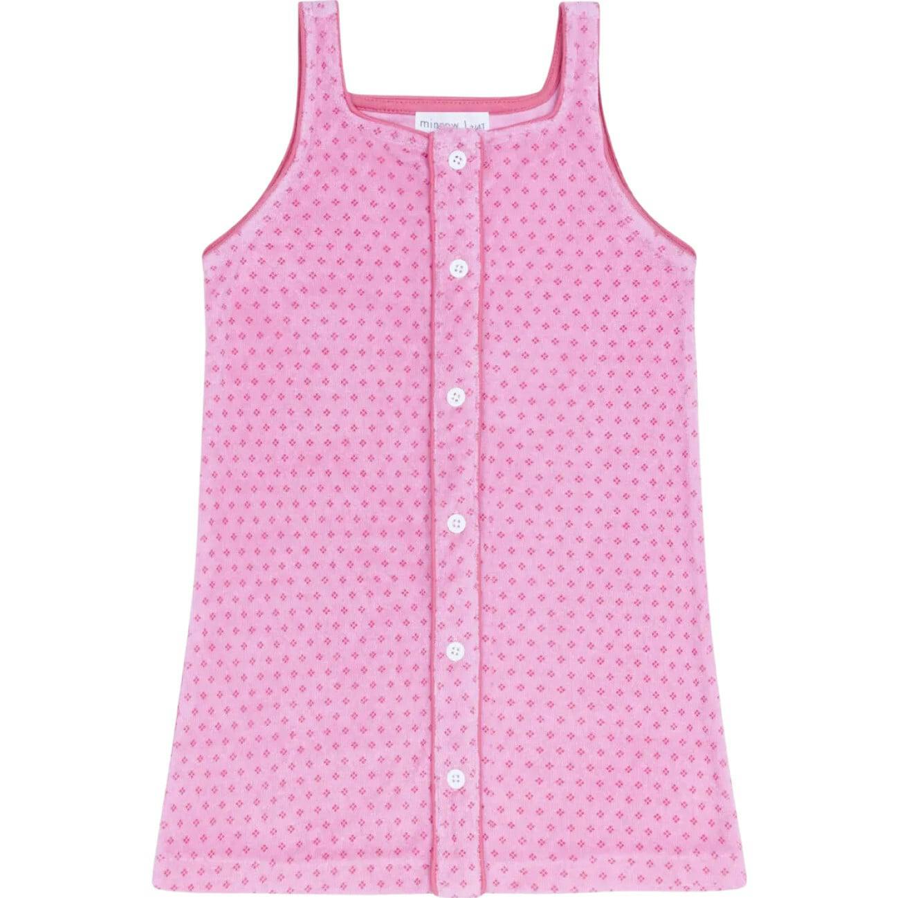 girls blush dot french terry button front dress