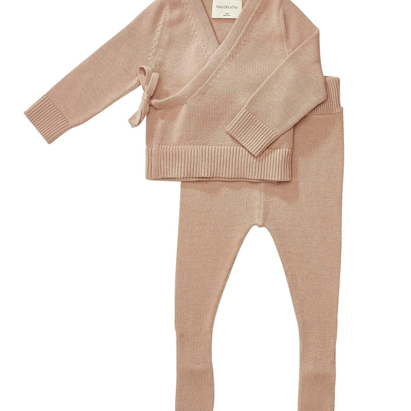 Knit Kimono Top & Footie Set
