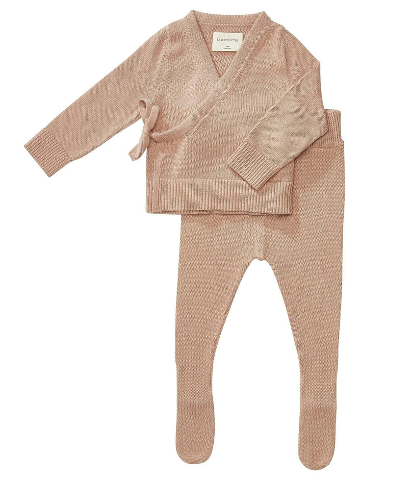 Knit Kimono Top & Footie Set