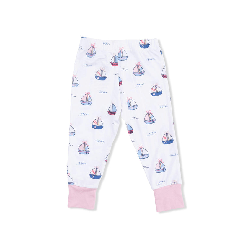 Bubbly Sailboats Pink - Short Sleeve Loungewear Set