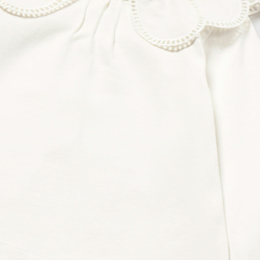 White Scalloped Collar T-Shirt