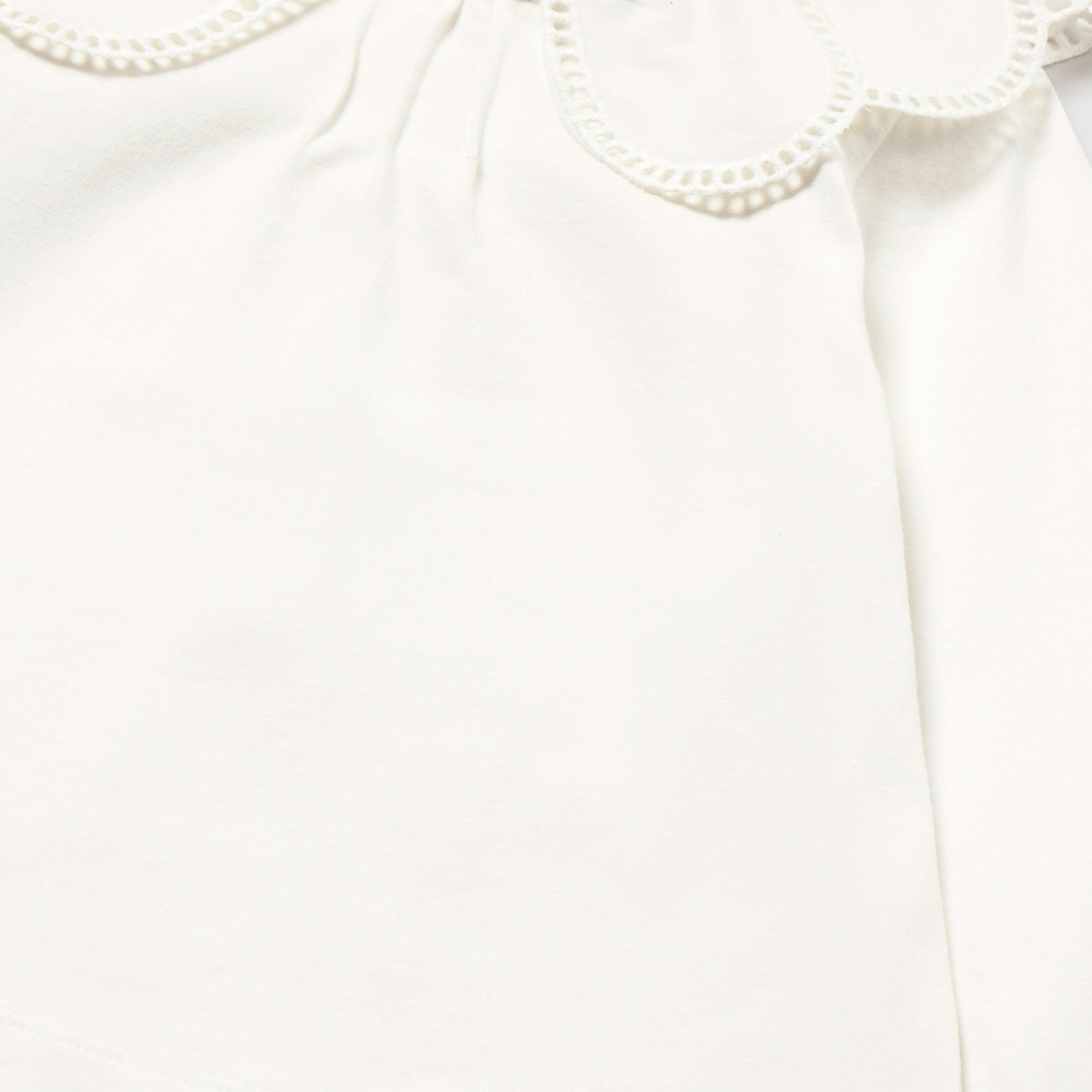 White Scalloped Collar T-Shirt