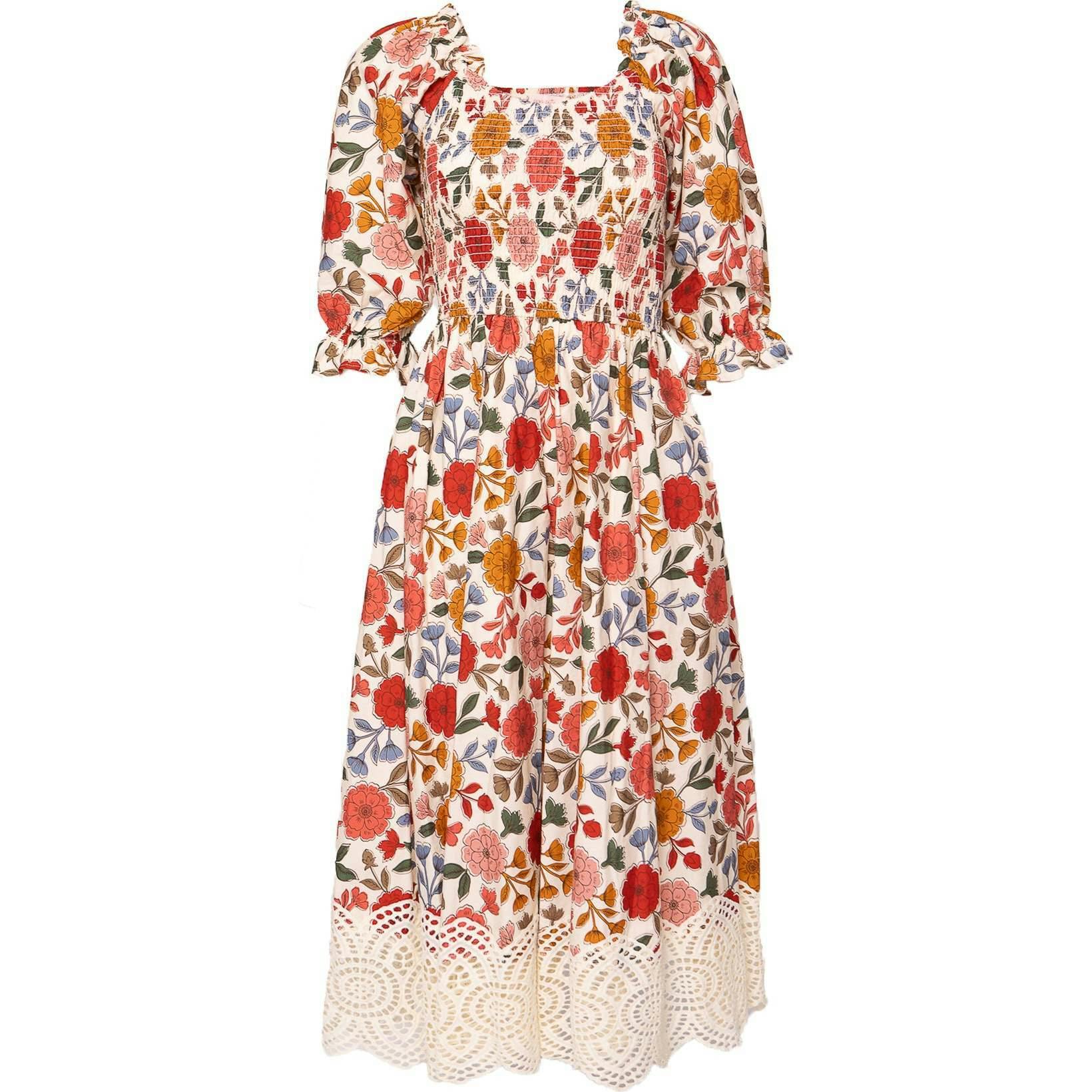 Teagan Dress in Sepia Flower