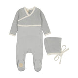 Classic Wrap Footie & Hat Set Blue Dawn